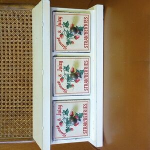 NWT Lucy Hatch Strawberry Storage Cabinet for Table or Wall, 3 Drawers